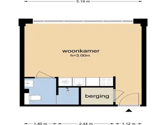Foto van de Studio gelegen aan de Singravenlaan in Arnhem