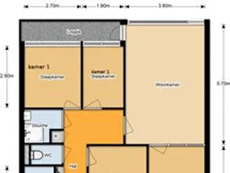 Foto van de Kamer gelegen aan de Mennonietenweg in Wageningen