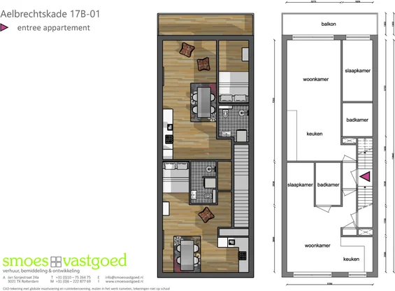 Foto van de Appartement gelegen aan de Aelbrechtskade in Rotterdam