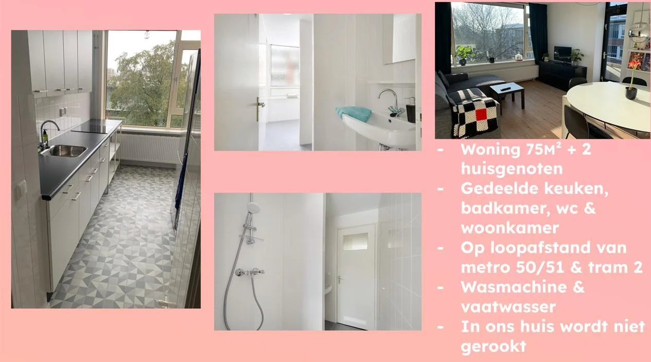 Foto van de Kamer gelegen aan de Wilhelmina Druckerstraat in Amsterdam