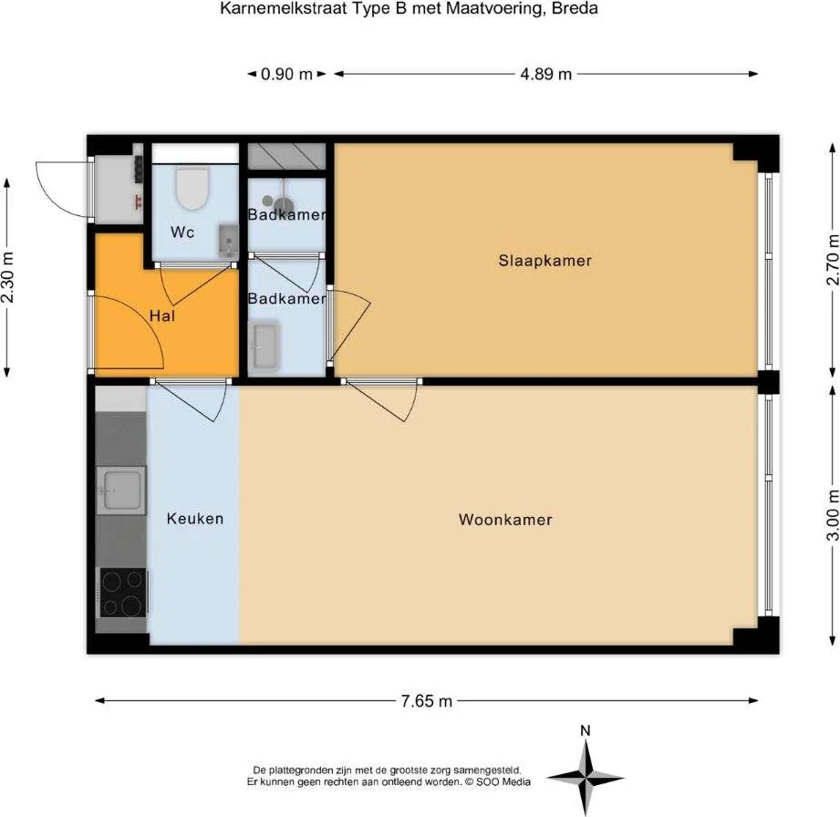 Foto van de Appartement gelegen aan de Karnemelkstraat in Breda