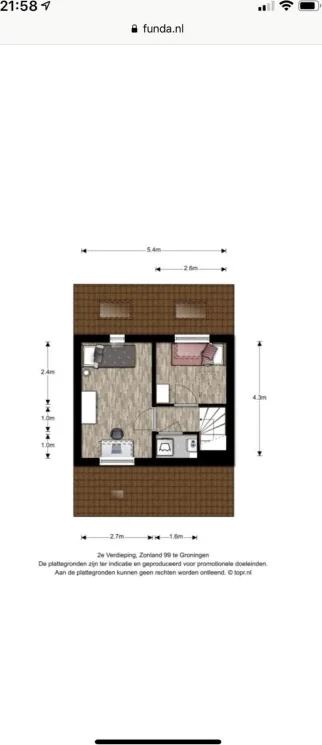 Foto van de Appartement gelegen aan de Zonland in Groningen