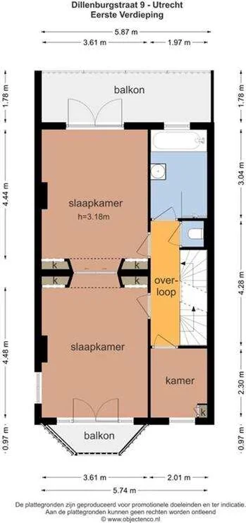 Foto van de Appartement gelegen aan de Dillenburgstraat in Utrecht