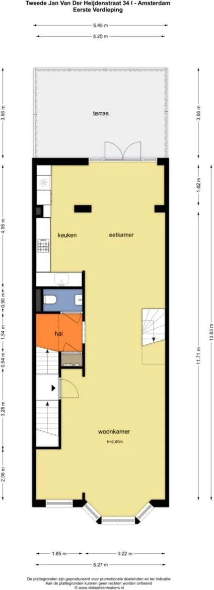 Foto van de Appartement gelegen aan de Tweede Jan van der Heijdenstraat in Amsterdam
