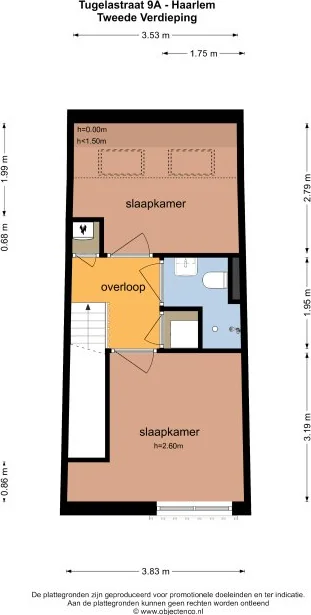 Foto van de Appartement gelegen aan de Tugelastraat in Haarlem