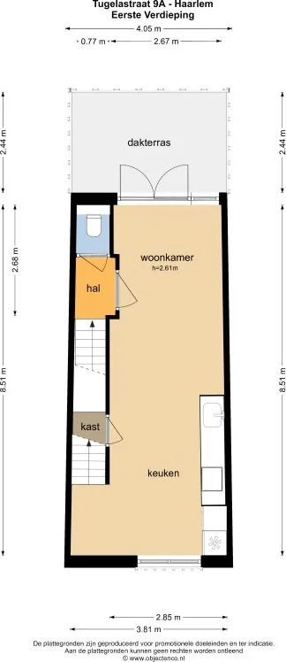 Foto van de Appartement gelegen aan de Tugelastraat in Haarlem