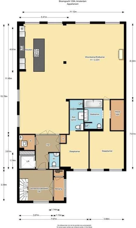 Foto van de Appartement gelegen aan de Bloemgracht in Amsterdam
