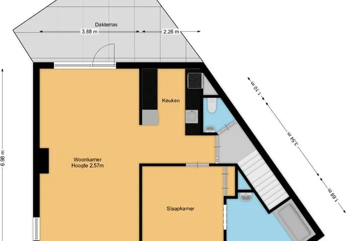 Foto van de Appartement gelegen aan de Laandwarsstraat in Baarn