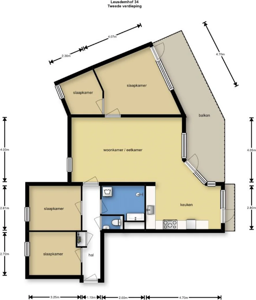 Foto van de Appartement gelegen aan de Leusdenhof in Amsterdam