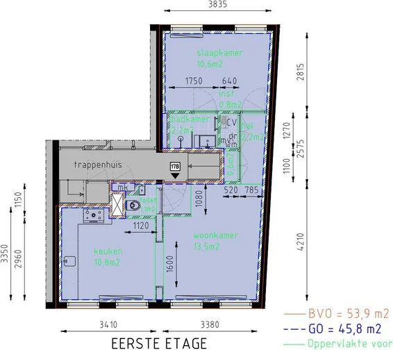 Foto van de Appartement gelegen aan de Sint Luciënsteeg in Amsterdam