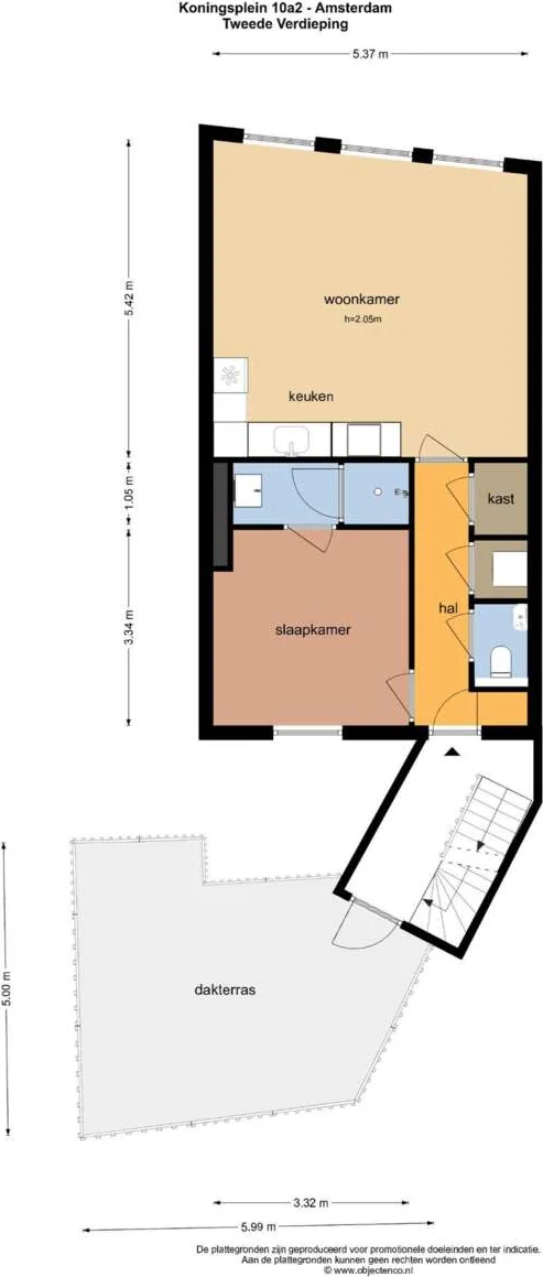 Foto van de Appartement gelegen aan de Koningsplein in Amsterdam