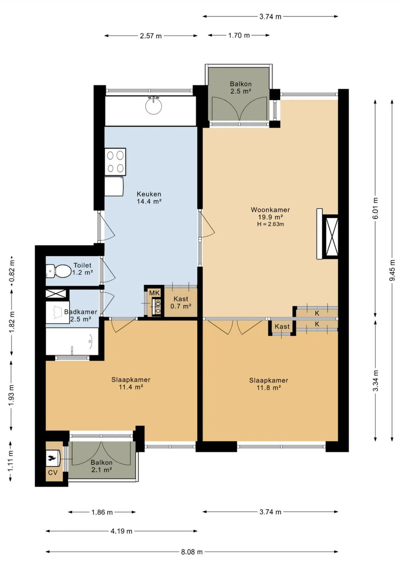 Foto van de Appartement gelegen aan de Van Vollenhovenlaan in Utrecht
