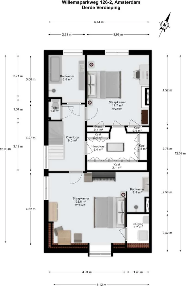 Foto van de Appartement gelegen aan de Willemsparkweg in Amsterdam