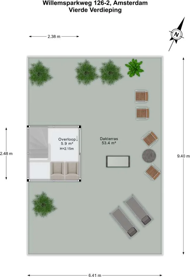 Foto van de Appartement gelegen aan de Willemsparkweg in Amsterdam