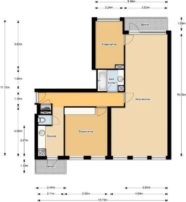 Foto van de Appartement gelegen aan de Van Nijenrodeweg in Amsterdam