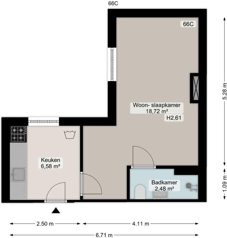 Foto van de Appartement gelegen aan de Kraneweg in Groningen