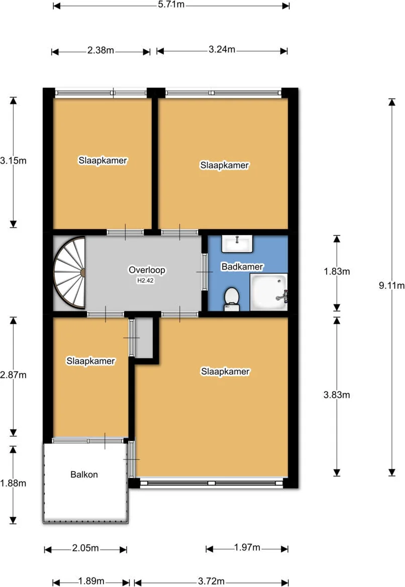 Foto van de Appartement gelegen aan de Boomkleverlaan in Bussum