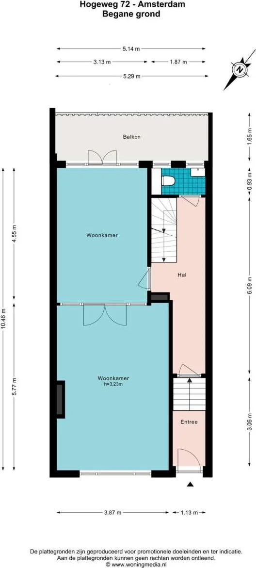 Foto van de Appartement gelegen aan de Hogeweg in Amsterdam