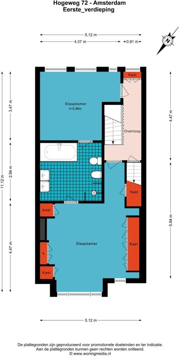 Foto van de Appartement gelegen aan de Hogeweg in Amsterdam