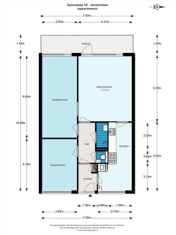 Foto van de Appartement gelegen aan de Spinnekop in Amsterdam