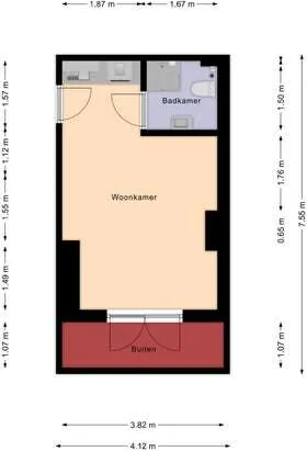 Foto van de Appartement gelegen aan de Krugerstraat in Utrecht