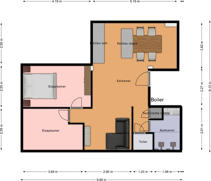 Foto van de Appartement gelegen aan de Maaseikstraat in Amsterdam