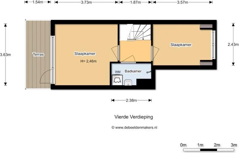 Foto van de Appartement gelegen aan de Tweede Weteringdwarsstraat in Amsterdam