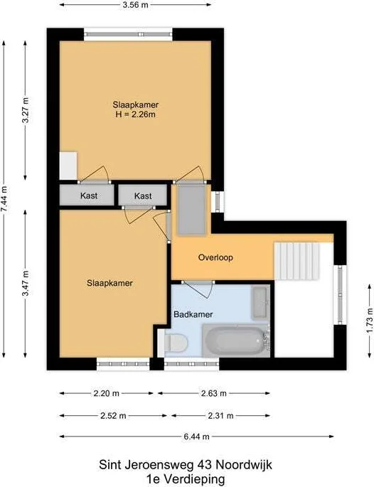 Foto van de Appartement gelegen aan de Sint Jeroensweg in Noordwijk