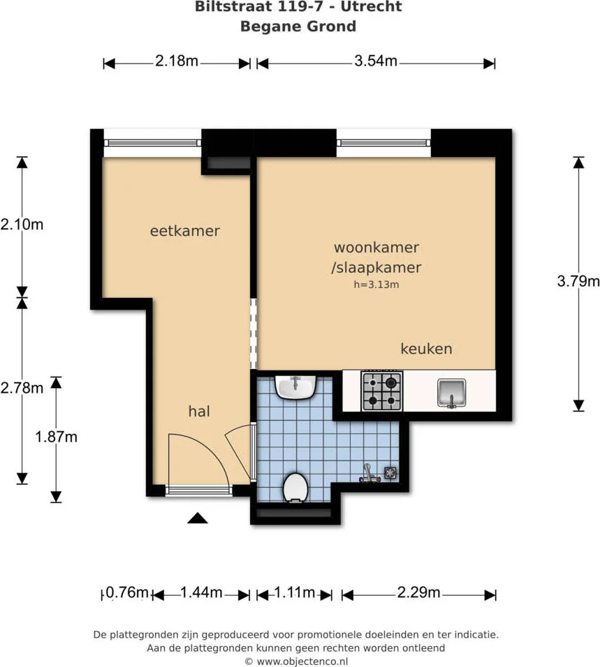 Foto van de Appartement gelegen aan de Biltstraat in Utrecht