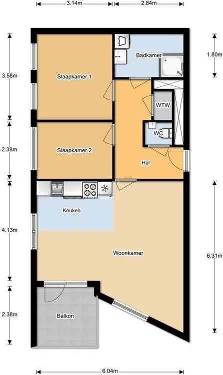 Foto van de Appartement gelegen aan de Sint Janskruidlaan in Amstelveen