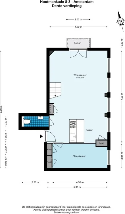 Foto van de Appartement gelegen aan de Houtmankade in Amsterdam