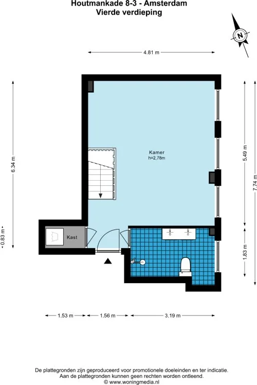 Foto van de Appartement gelegen aan de Houtmankade in Amsterdam