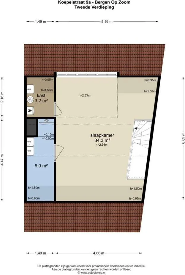 Foto van de Appartement gelegen aan de Koepelstraat in Bergen op Zoom