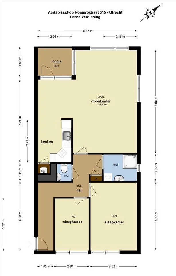 Foto van de Appartement gelegen aan de Aartsbisschop Romerostraat in Utrecht