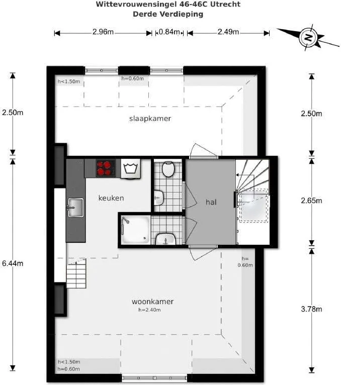 Foto van de Appartement gelegen aan de Wittevrouwensingel in Utrecht