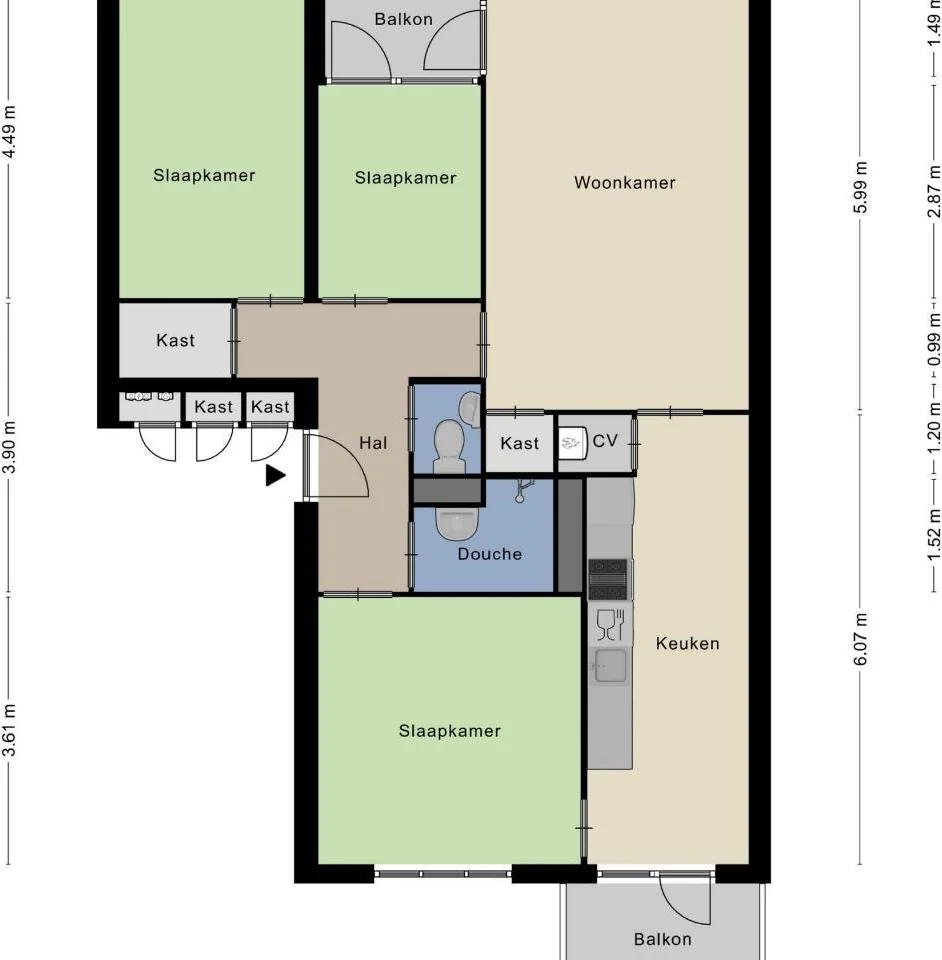 Foto van de Appartement gelegen aan de Dostojevskisingel in Amsterdam