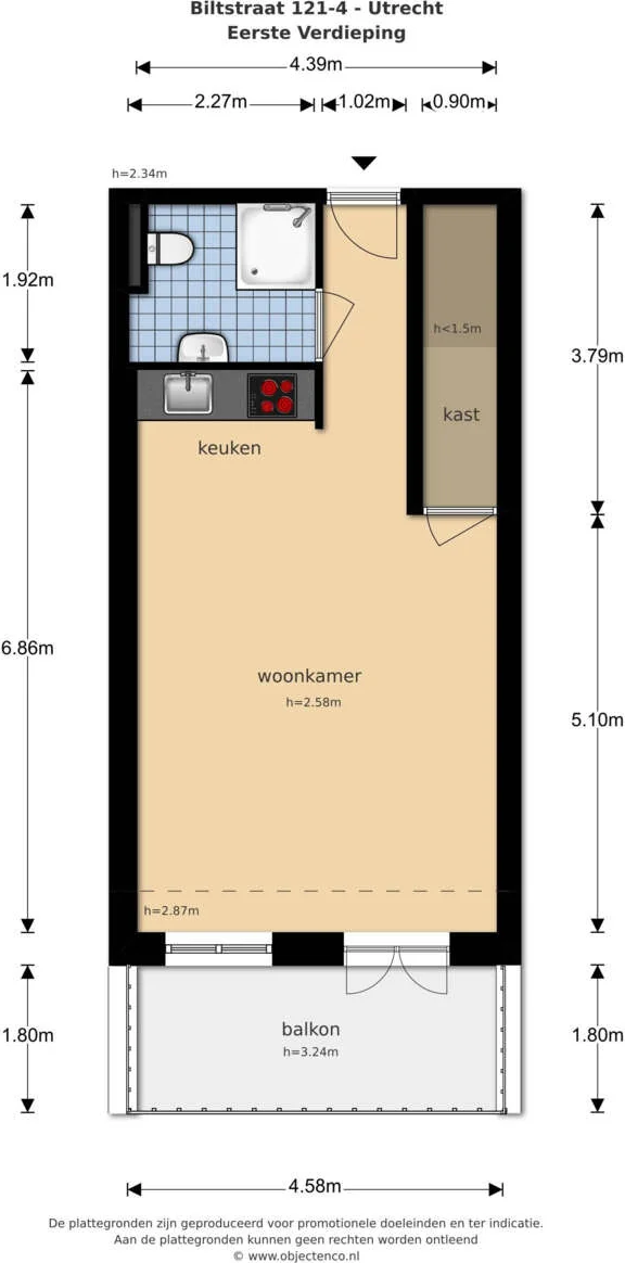 Foto van de Appartement gelegen aan de Biltstraat in Utrecht