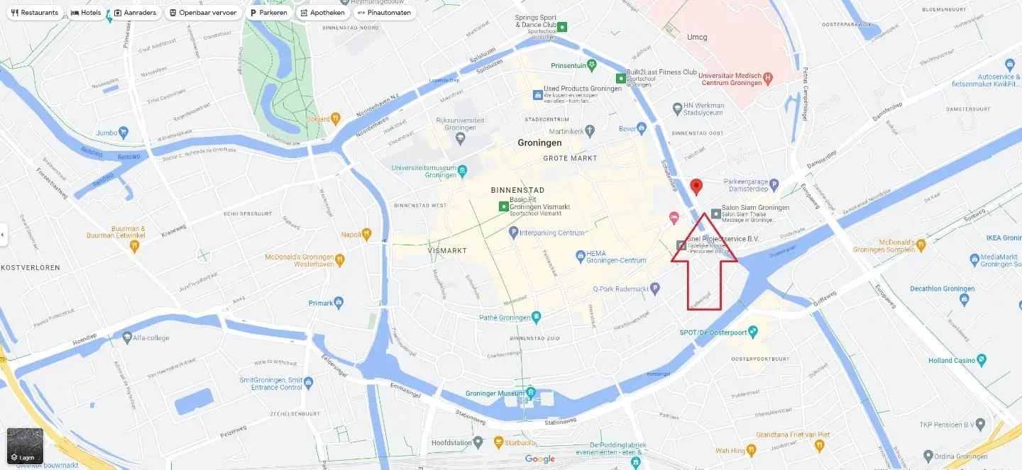 Foto van de Kamer gelegen aan de Schuitendiep in Groningen