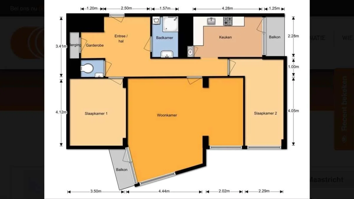 Foto van de Appartement gelegen aan de Oranjeplein in Maastricht