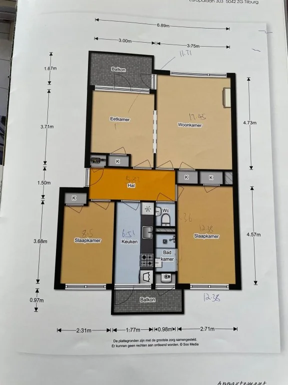 Foto van de Appartement gelegen aan de Europalaan in Tilburg