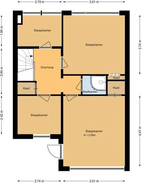 Foto van de Appartement gelegen aan de Baliëndijk in Breda