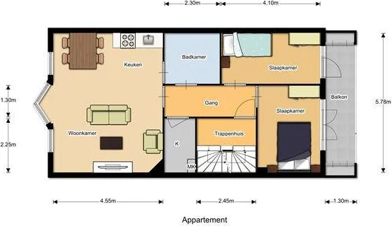 Foto van de Appartement gelegen aan de Mercatorplein in Amsterdam