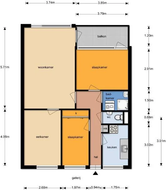 Foto van de Appartement gelegen aan de Groen van Prinstererstraat in Wageningen