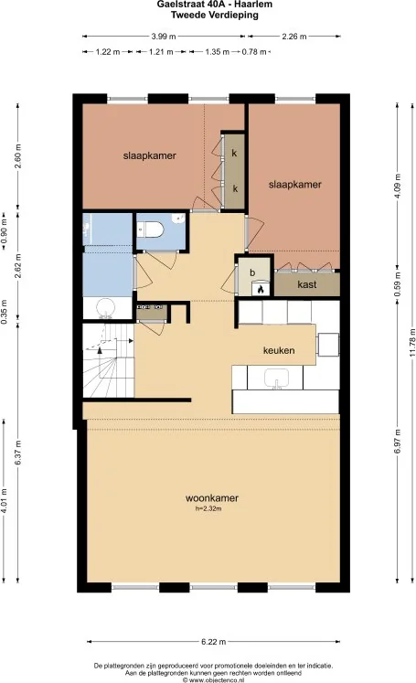 Foto van de Appartement gelegen aan de Gaelstraat in Haarlem