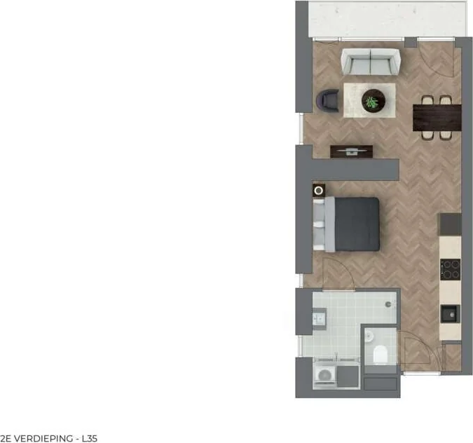 Foto van de Studio gelegen aan de Lyceumlaan in Roosendaal