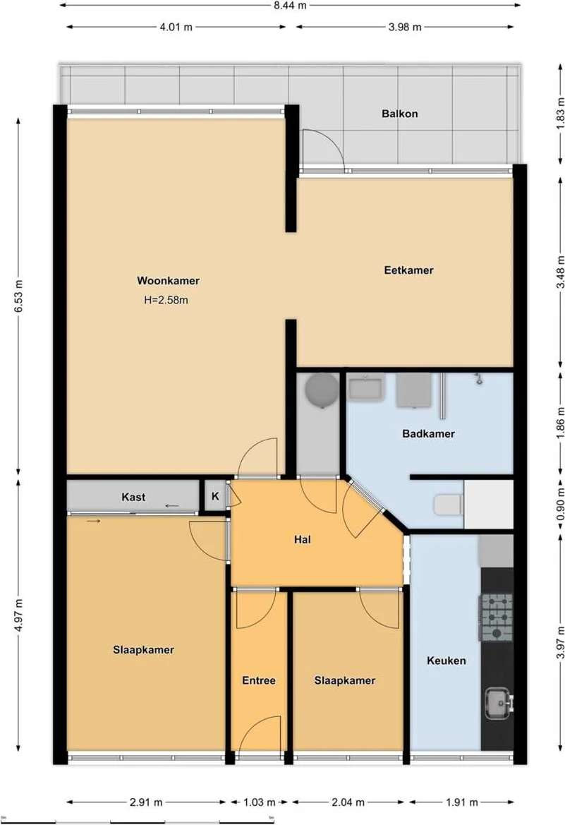 Foto van de Appartement gelegen aan de Kapittelweg in Hilversum