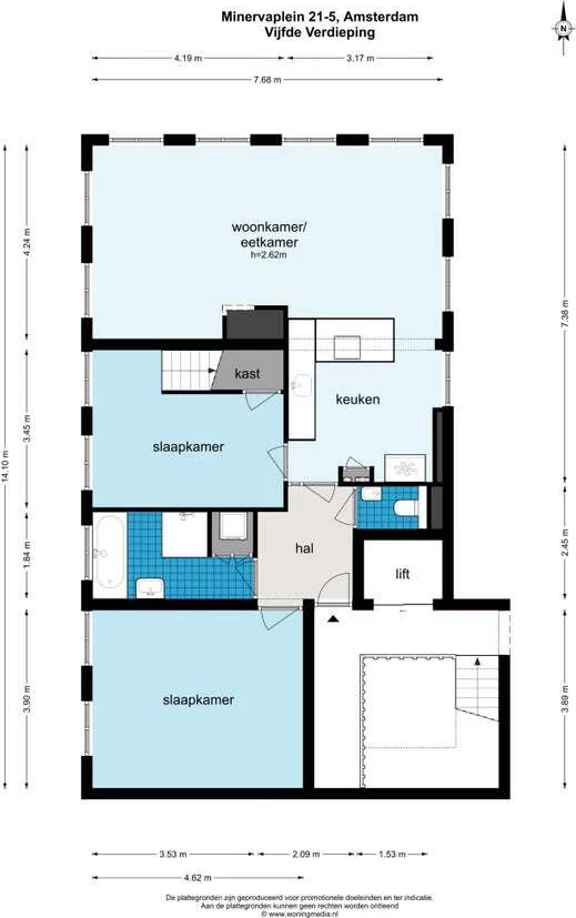 Foto van de Appartement gelegen aan de Minervaplein in Amsterdam