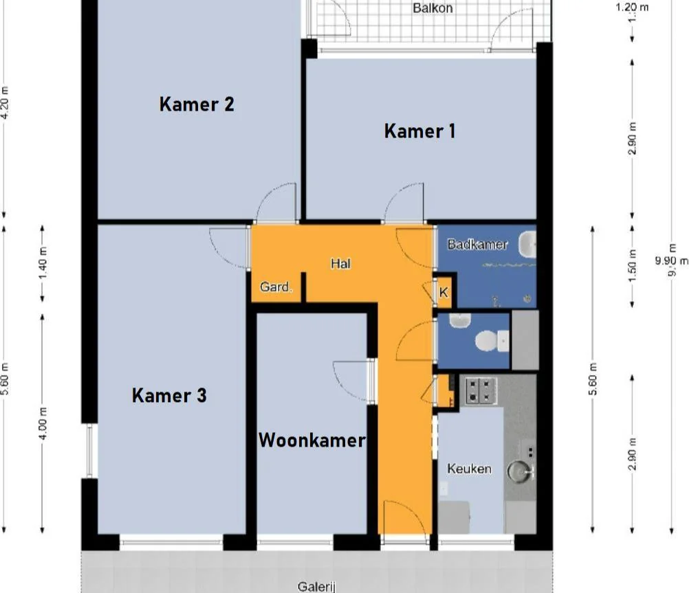 Foto van de Kamer gelegen aan de Groen van Prinstererstraat in Wageningen