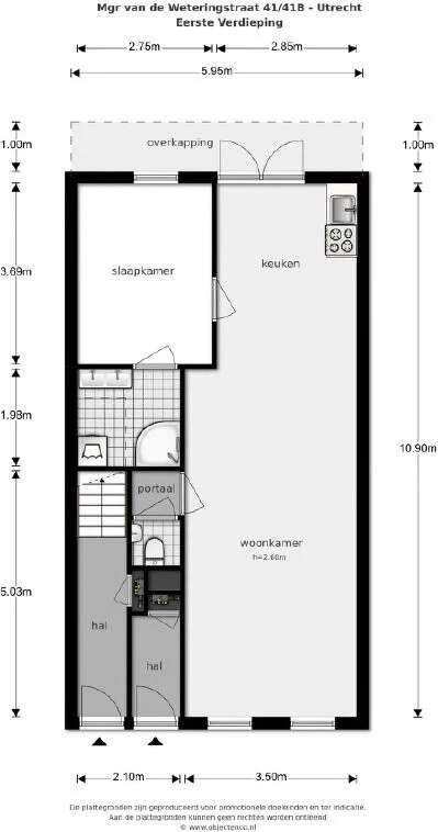 Foto van de Appartement gelegen aan de Mgr. Van de Weteringstraat in Utrecht