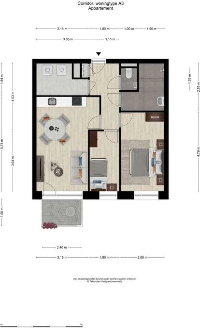 Foto van de Appartement gelegen aan de Tuinstraat in Veenendaal